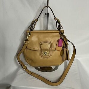 Coach Tan Leather Shoulder Bag with Handles